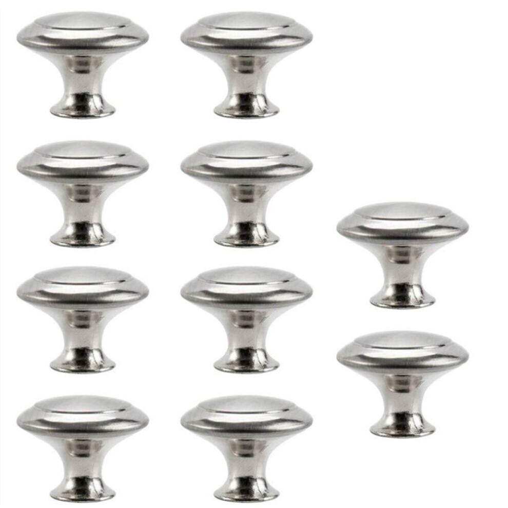 10Pcs Stylish Zinc Alloy Round Cabinet Knobs, Easy To Install For Cabinets Drawers Dressers, Brushed Finish For A Modern Aesthetic 9358999466330