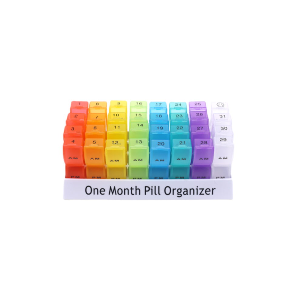 Removable Pill Cases Organizer, Travel Friendly Snap Shut Lid, Monthly Pill Organizer With Bright Colorful Compartments And Am Pm Daily Pill
