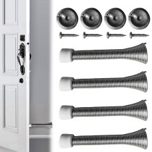 Türstopper aus Federstahl mit satiniertem Nickel-Finish, einfache Montage an der Fußleiste, verzinkter Wandschutz, robust, kinder- und