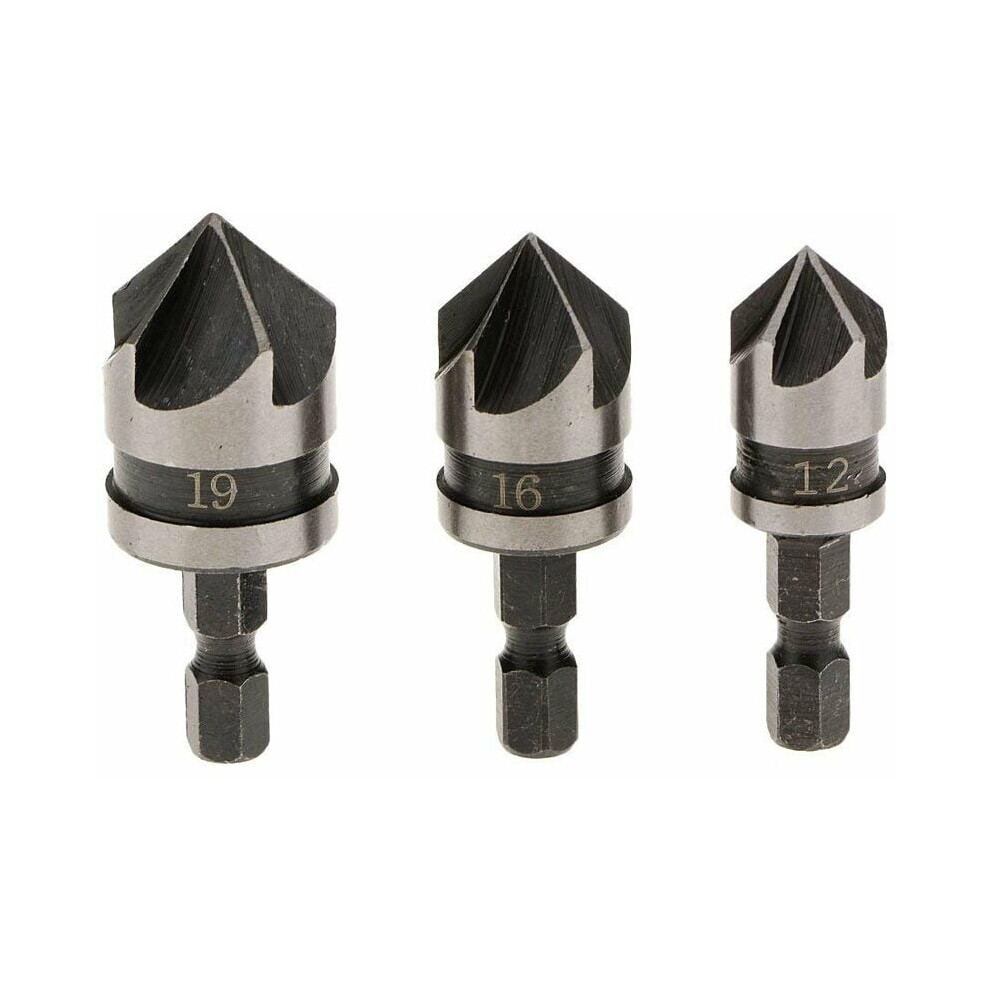 Versatile Countersink Drill Bit Set, Robustness And Longevity In Wood And Metal Work, Easy To Use With Hex Shank Design, Enhanced Efficiency Through 9405630293593