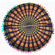 Funda de cojín de algodón para el suelo, almohadas redondas Mandala para decoración de habitaciones estilo boho, funda de cojín de meditación,