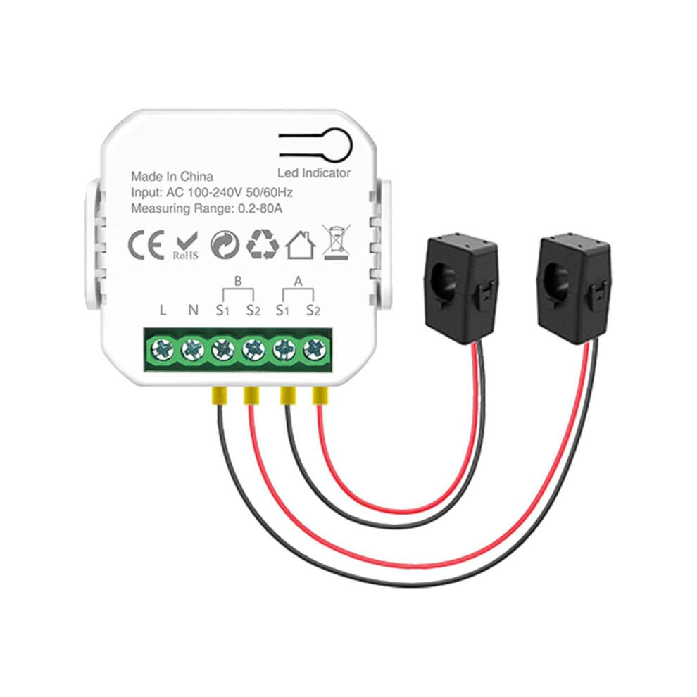 Wifi Smart Energy Meter With Remote App Control, Realtime Power Monitor For Home And Office 2 Channel 9382693734051
