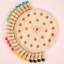 Wooden Memory Match Stick Chess Board for Early Education, 20x20cm