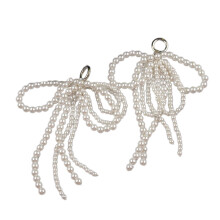 Fashion Pearls Beaded Bowknot Shoelaces Charm Lovely-Type A
