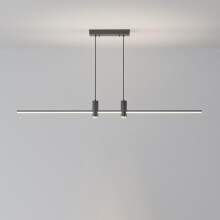 LED Linear Dimming Brushed Gold Pool Table Light, Modern Slender Tube, Industrial Hanging Lamp For Dining Room, 80 cm