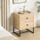 Homcom HOMCOM Bedside Table Unit Unique Zig Zag Design w/ Black Metal Handles Melamine 1