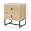 Homcom HOMCOM Bedside Table Unit Unique Zig Zag Design w/ Black Metal Handles Melamine 3