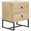 Homcom HOMCOM Bedside Table Unit Unique Zig Zag Design w/ Black Metal Handles Melamine 2