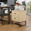Homcom HOMCOM Bedside Table Unit Unique Zig Zag Design w/ Black Metal Handles Melamine 8