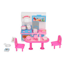 Jeu de cuisine simulé avec plaque de cuisson en plastique miniature & vaisselle pour jeu de rôle