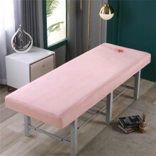 Massage Table Cover with Face Hole, Breathable Microfiber Massage Bed Sheet for Spa, Pink 70x190cm