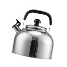 (Silver, 3L) Portable Whistling Kettle Loud Whistle Water Kettle Camping Cooking
