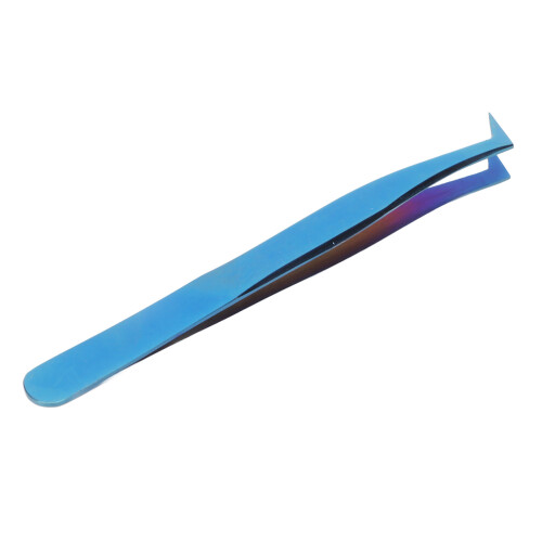 Pinces à cils en acier inoxydable bleu avec pointe précise 2