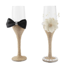 Pahare pentru mire și mireasă pentru toast de nuntă, pahare MR MRS pentru toast, fluture elegante de șampanie cu design înalt, perete ușor și
