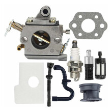 Kit de carburador com vela de ignição inclusa para motosserra Stihl, substitui C1Q-S57B, alta qualidade, com filtro de combustível e filtro de ar,