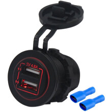 Priză de încărcare dublă USB cu protecție multiplă, instalare ușoară, priză de 12V pentru mașini, bărci, motociclete, rulote, camioane,
