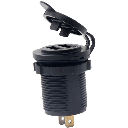 Κομψή διπλή υποδοχή φορτιστή USB, κόκκινη, αδιάβροχη και ανθεκτική στη σκόνη, 2
