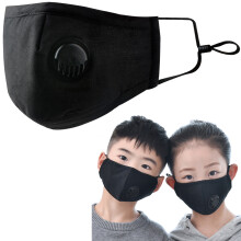 Mascherina traspirante, riutilizzabile e lavabile con valvola, rivestimento in cotone per elastici regolabili per un maggiore comfort, antipolvere,
