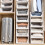Folding Wardrobe Closet Organizers with Pull Out Drawer Function, Stackable Shelf Baskets Featuring Durable & Sturdy Construction, Foldable & 7