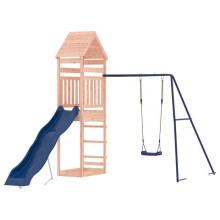 Aire de jeux - HELLOSHOP26 - Toboggan ondulé - Bois de douglas massif - 3 agrès - 245 x 373 x 264 cm