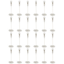 Iron Table Number Holder Sturdy Rust Resistant Clips Adjustable Design Multifunctional Holders Silver Color Electroplated Finish Useful Base For