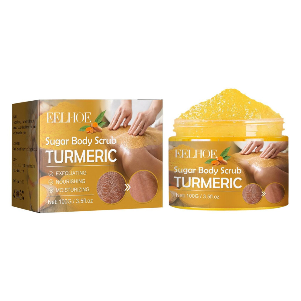 Turmeric Sugar Face and Body Scrub 100g Natural Exfoliating Brightening Moisturizing Care