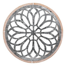 Farmhouse Chic, Elegant Rustic Style Interchangeable Flowers, Unique Wooden Frame Iron Wall Decor for Indoor Outdoor Decor, Gift Ideal for Any