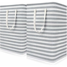 Collapsible Laundry Hamper with Reinforced Handles, Freestanding Waterproof Clothes Basket Large Capacity Foldable Design for Dorm Bedroom Bathroom,