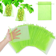 Organza zakjes van fijnmazig materiaal, beschermzakjes voor fruit en groenten, breed inzetbaar, transparant voor gemakkelijke controle, 20x30 cm,