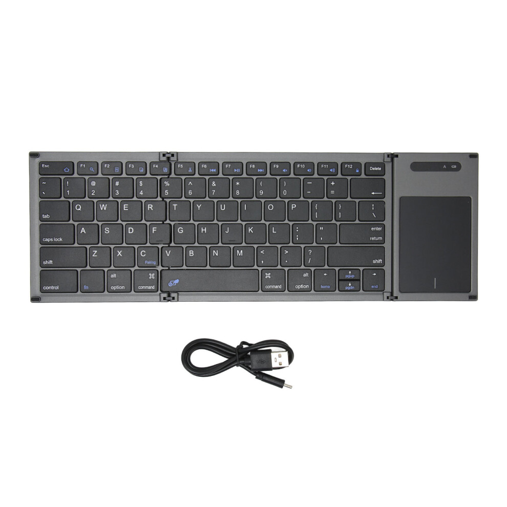 Compact Travel Keyboard, Foldable Bluetooth Keyboard With Touchpad, Quick Response For Seamless Typing, Frosted Abs Material, Rechargeable Dark/Gray 9405630469998
