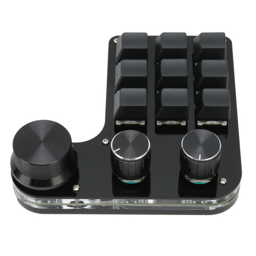 High Speed USB Interface Programmable Gaming Keyboard, Custom Screen for Customizable Key Functions & Knob Function, Suitable for Office, Gaming, 1