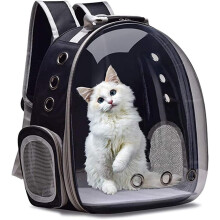 Rugzak voor huisdieren, ingebouwde veiligheidsriem, kattenrugzak in bubbelvorm, ruimtecapsule-ontwerp met uitbreidbaar rugpaneel voor extra comfort,