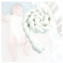 Organic Cotton Cot Bumper with AntiCollision Protection, Soft Breathable Crib Guard 110cm