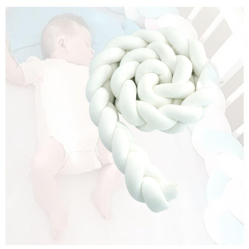 Organic Cotton Cot Bumper with AntiCollision Protection, Soft Breathable Crib Guard 110cm