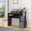 Homcom HOMCOM Computer Desk with Sliding Keyboard Tray Storage Drawer Shelf Black 1