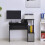 Homcom HOMCOM Computer Desk with Sliding Keyboard Tray Storage Drawer Shelf Black 7