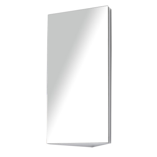 Homcom HOMCOM Bathroom Corner Wall Mirror Storage Cabinet Cupboard Stainless Steel 1