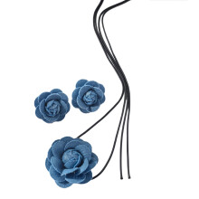 Statement-Jeans, blaues Kragen-Armband,-T2175 3-teiliges Set
