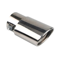 Universal Car Exhaust Tip Stainless Steel Muffler Dual Tail Pipe Silver with Rain Protection