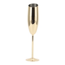 Metal Stainless Steel Goblet 216g Rustproof Bevel Mouth Champagne Glass Gold Plated