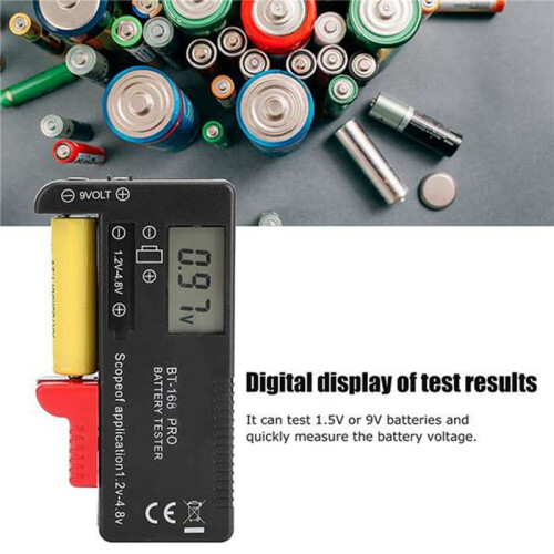2X BT-168 PRO Batterijcapaciteitstester Digitale Batterijchecker Plastic Draagbare Celtester voor AA 1,5V 9V 2