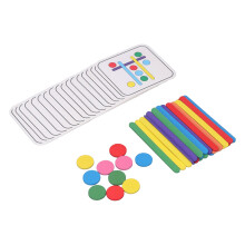 Bunte Kinder-Stick-Puzzle-Spielzeug für sensorische und kognitive Entwicklung, Basswood