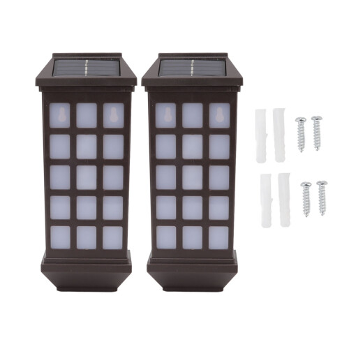 2 Sets Solar Wall Sconces LED White Light, 23cm, ABSThree 1
