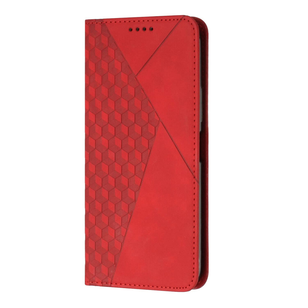 Case For Oppo Reno 10 Wallet Geometric Pu Leather Flip Cover With Kickstand Card Holder And Magnetic Closure Red 9382693738011