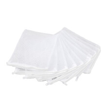 10 Stück weiße Nylon-Aquarienfilterbeutel, 18x25cm, Maschenweite 2,5mm