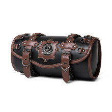 Motorcycle Fork Tool Bag PU Leather Handlebar Storage Pouch for Daily Commuting