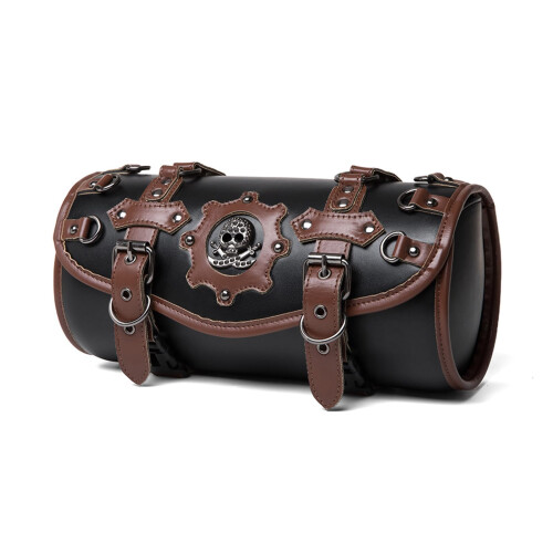 Motorcycle Fork Tool Bag PU Leather Handlebar Storage Pouch for Daily Commuting