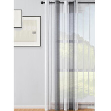 Elegant Window Dressing, Gray White Semi-Sheer Striped Curtains, Linen Texture with Light Filter for Cozy Living Spaces, Classic Stripe Pattern for