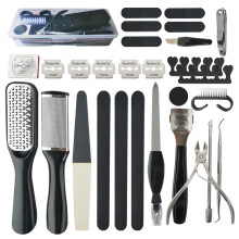 Set profesional pentru îngrijirea picioarelor, îndepărtarea bătăturilor cu 23 de instrumente pentru pedichiură acasă sau la salon, oțel