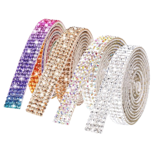 Panglică cu strasuri din cristal cu vâscozitate puternică, autoadezivă, pentru decorațiuni artistice, meșteșuguri, nunți, petreceri (culoare